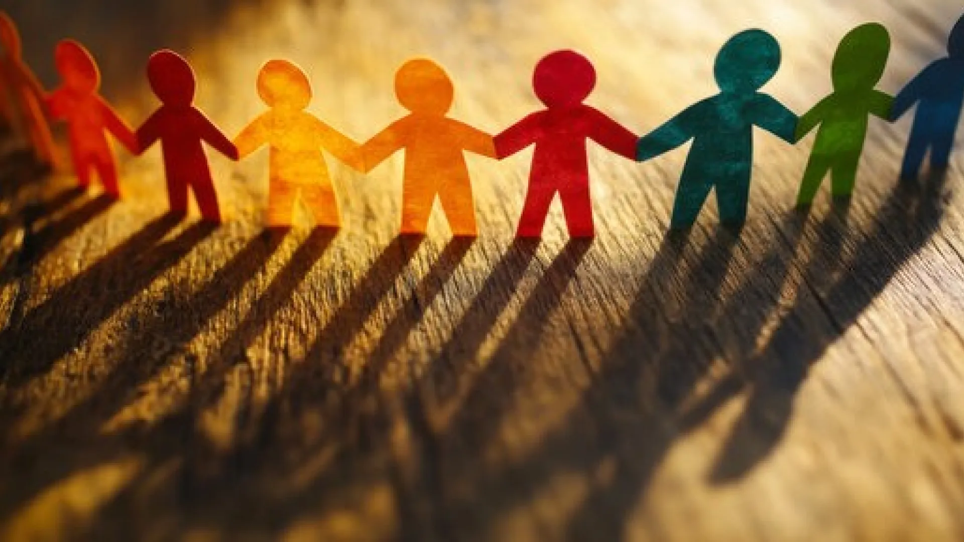 Paper cut colorful people