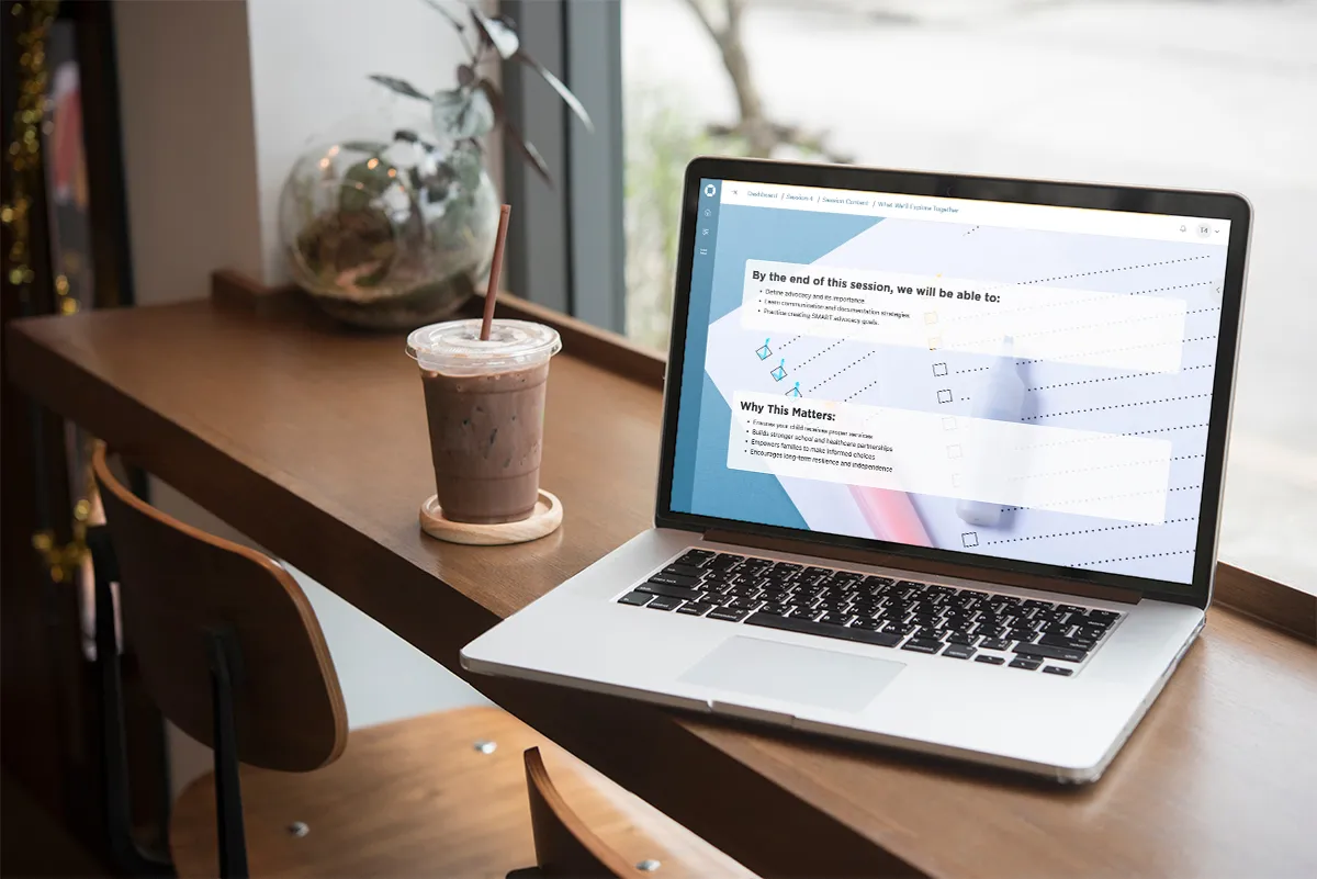 C2C curriculum on a laptop