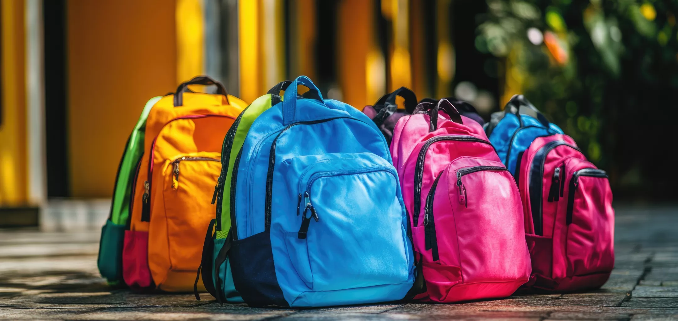 colorful backpacks